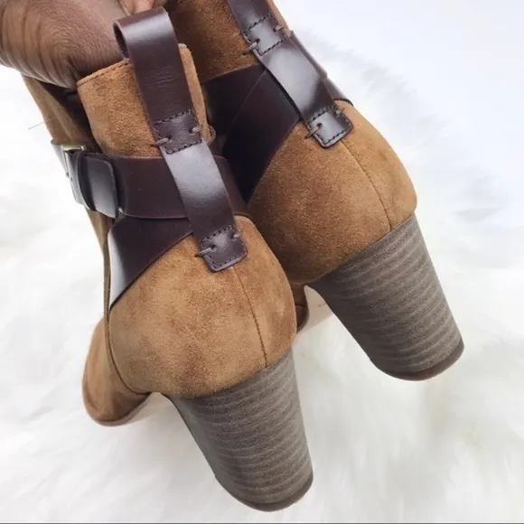 Clarks Artisan brown suede style wrap ankle boots