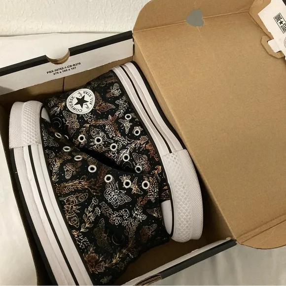 Converse Chuck Taylor All Star Eva Lift &quot;Butterfly Shine&quot; Shoes Size 5 NO LACES