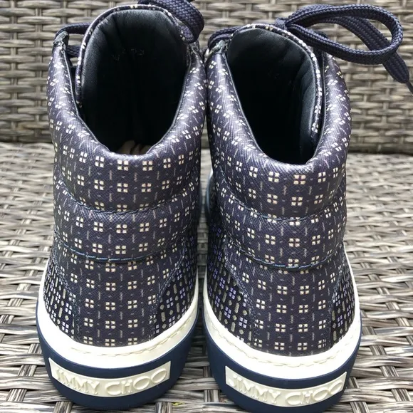 Jimmy Choo Printed Leather &amp; Neoprene High Top Sneaker Size 43EU/10US
