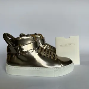 NWT Buscemi 100MM Toddler Gold Sneaker Shoes T29 US size 12 size 12.5
