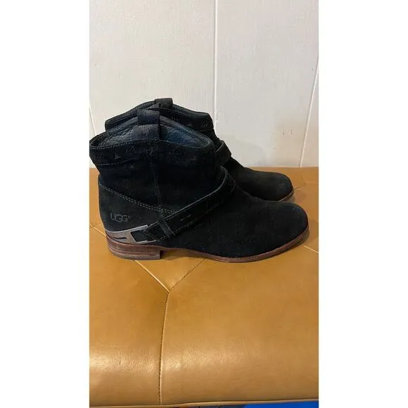Ugg Australia Womens Suede Western Style Booties Black Size‎ 7